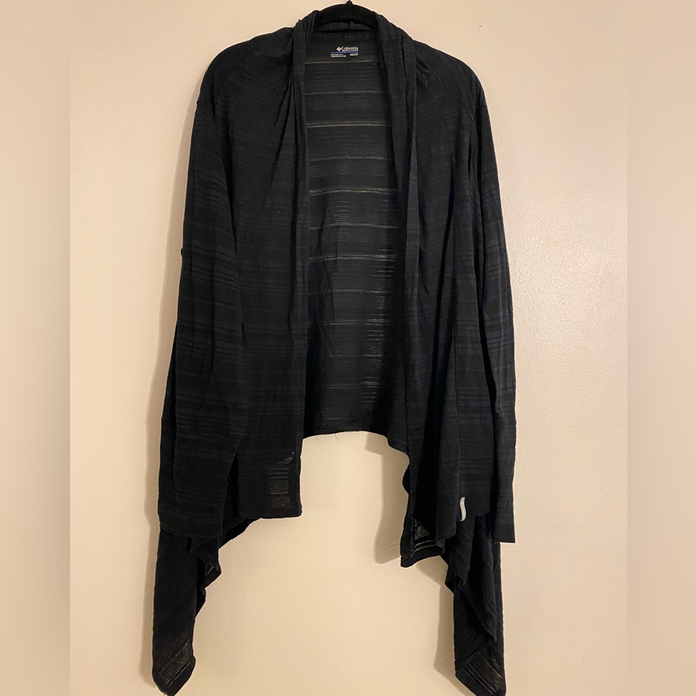 Columbia Open Front Sheer Lightweight Cardigan- Black